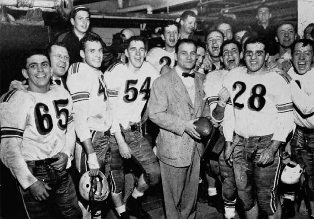  Gene Rossi (28) after beating Xavier in 1950 [UC Libraries] 